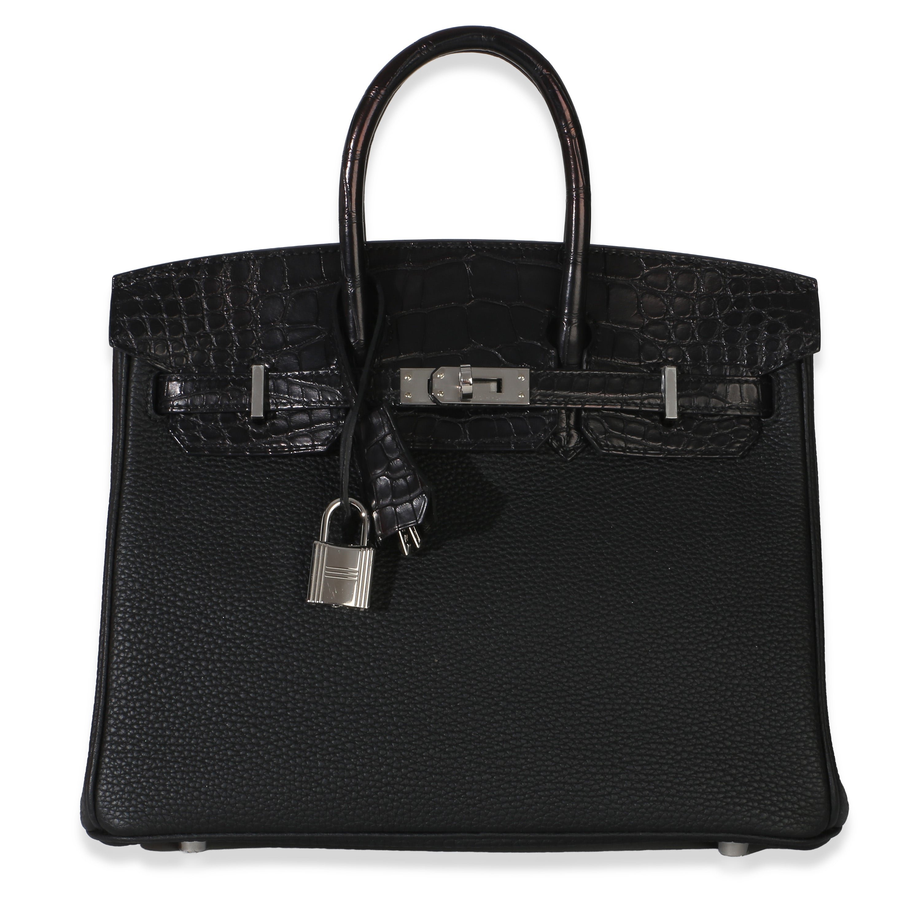 Hermes Black Togo Mississippiensis Matte Alligator Touch Birkin 25 PHW