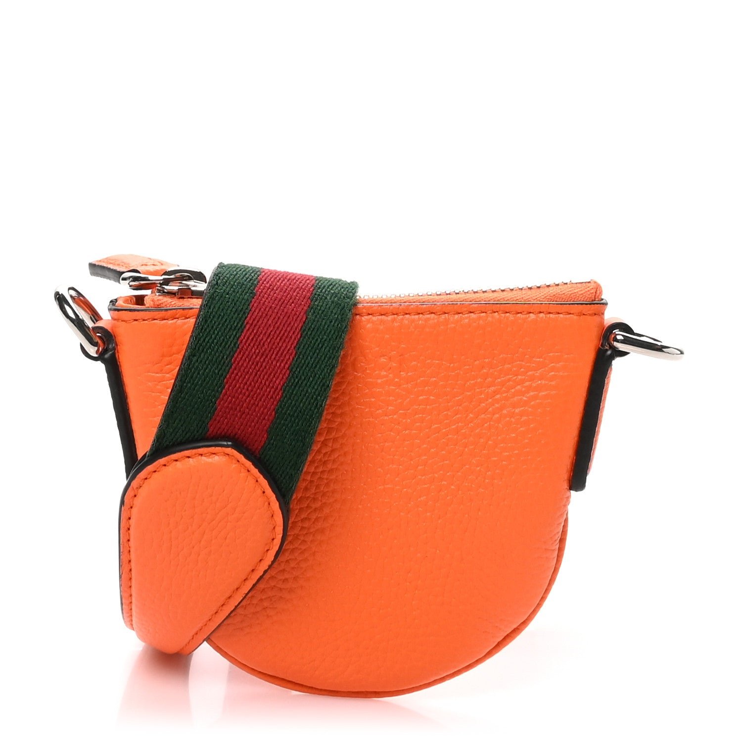 Gucci Pebbled Calfskin Mini B Shoulder Bag Orange