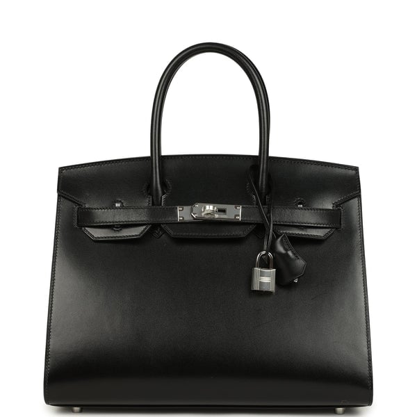 Hermes Pre-owned Hermes Birkin Sellier 30 Black Box Palladium Hardware