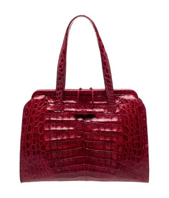Nancy Gonzalez Gonzalez Embossed Leather Top Handle Bag
