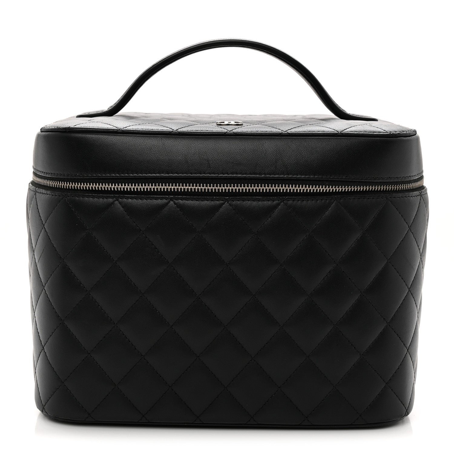 Chanel Lambskin Quilted Large Vanity Pouch Black