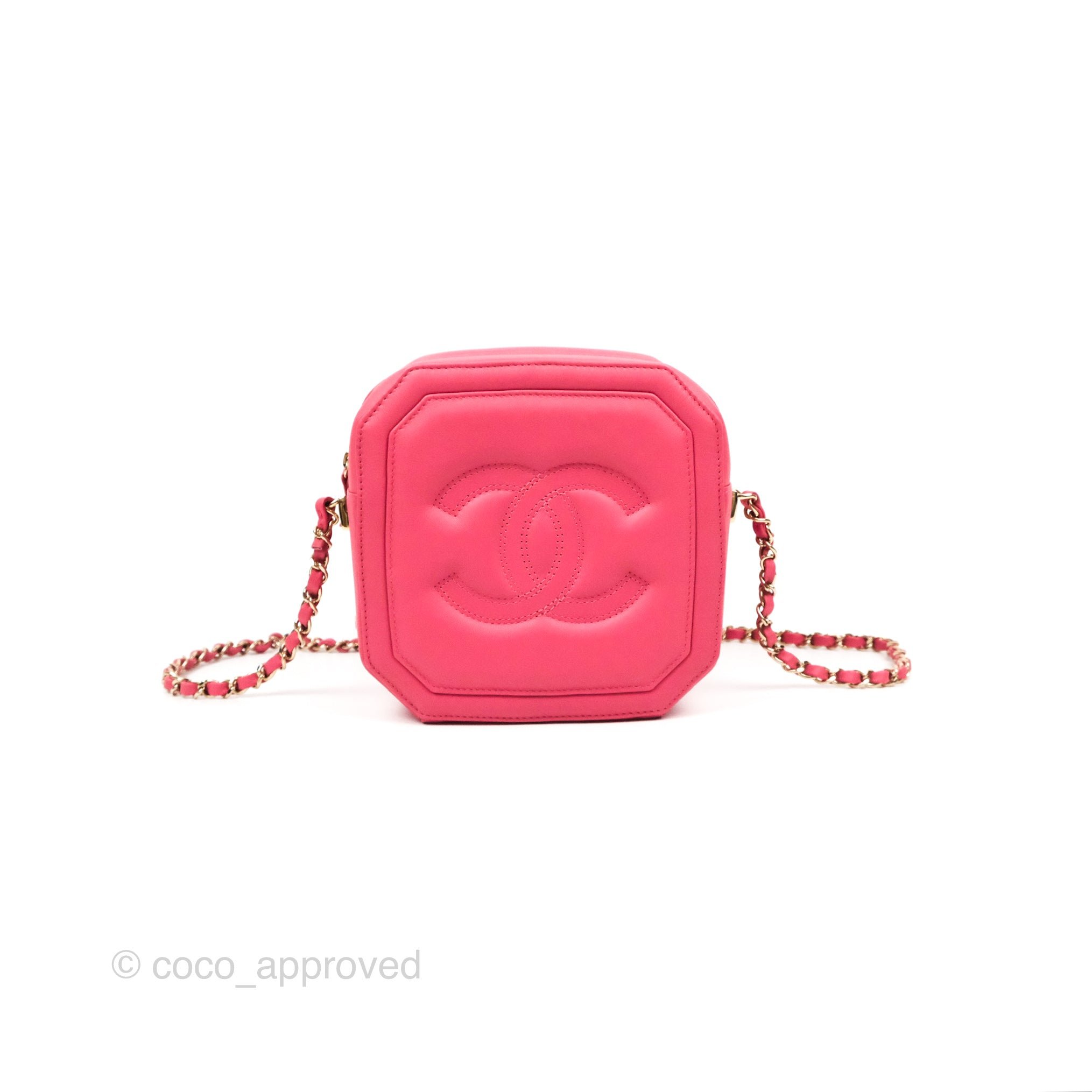 Chanel Lambskin CC Octagon Camera Case Pink