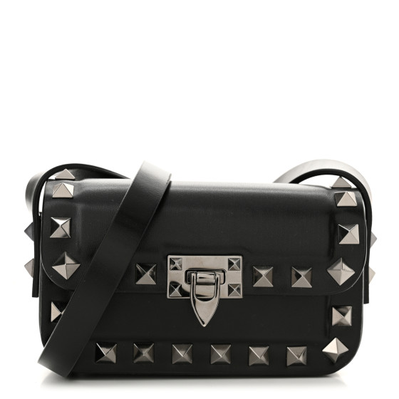 Valentino Garavani Nappa Micro Rockstud23 Spike Shoulder Bag Black