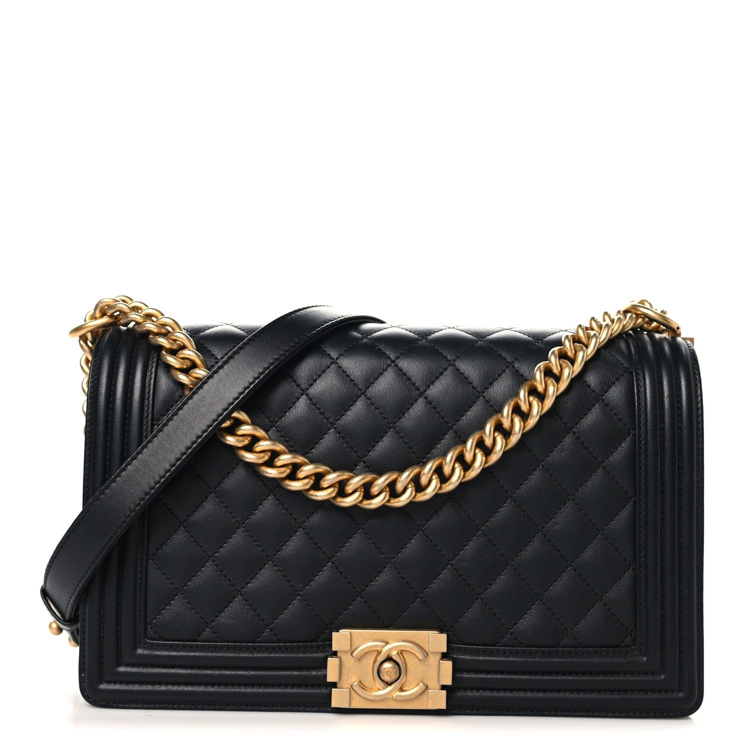 Chanel Calfskin Quilted New Medium Boy Flap Black