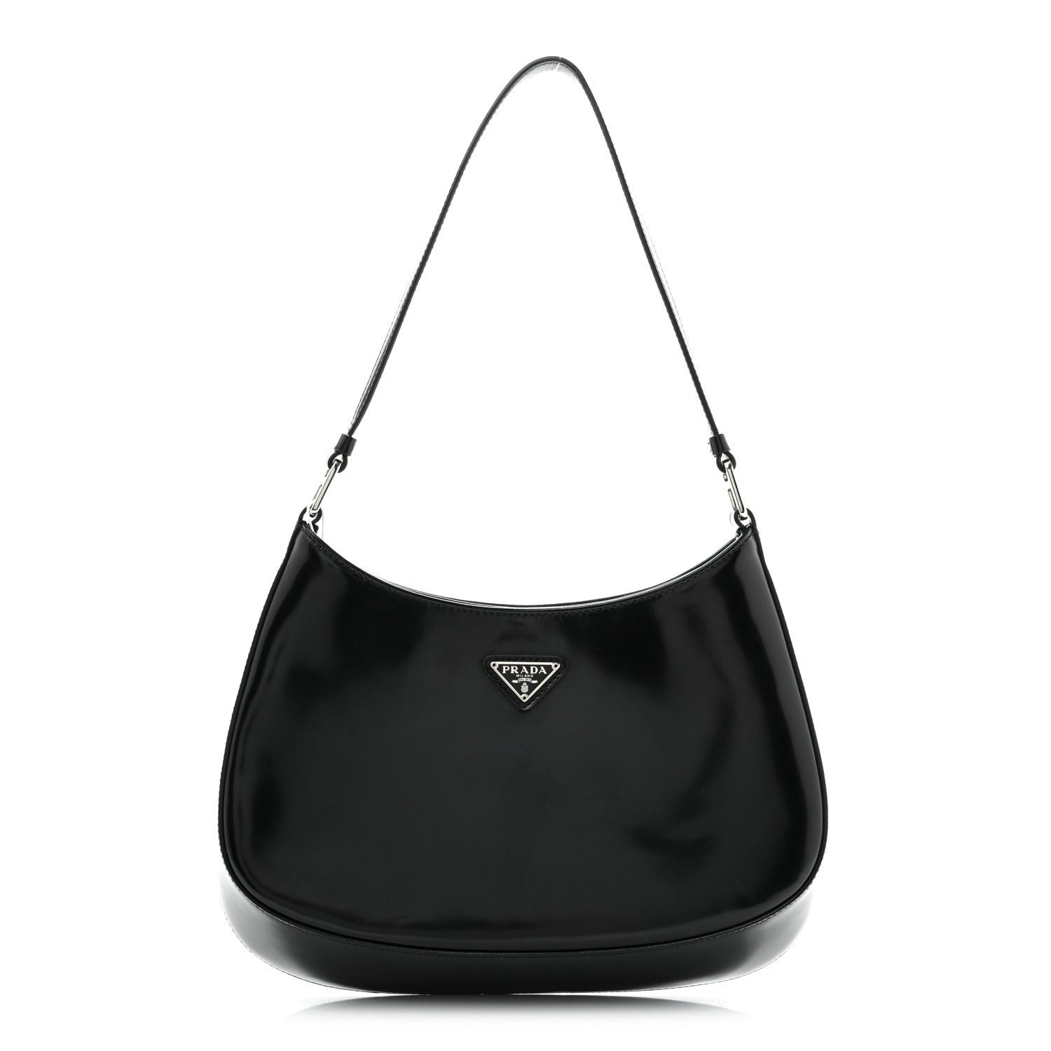 Prada Spazzolato Cleo Shoulder Bag Black