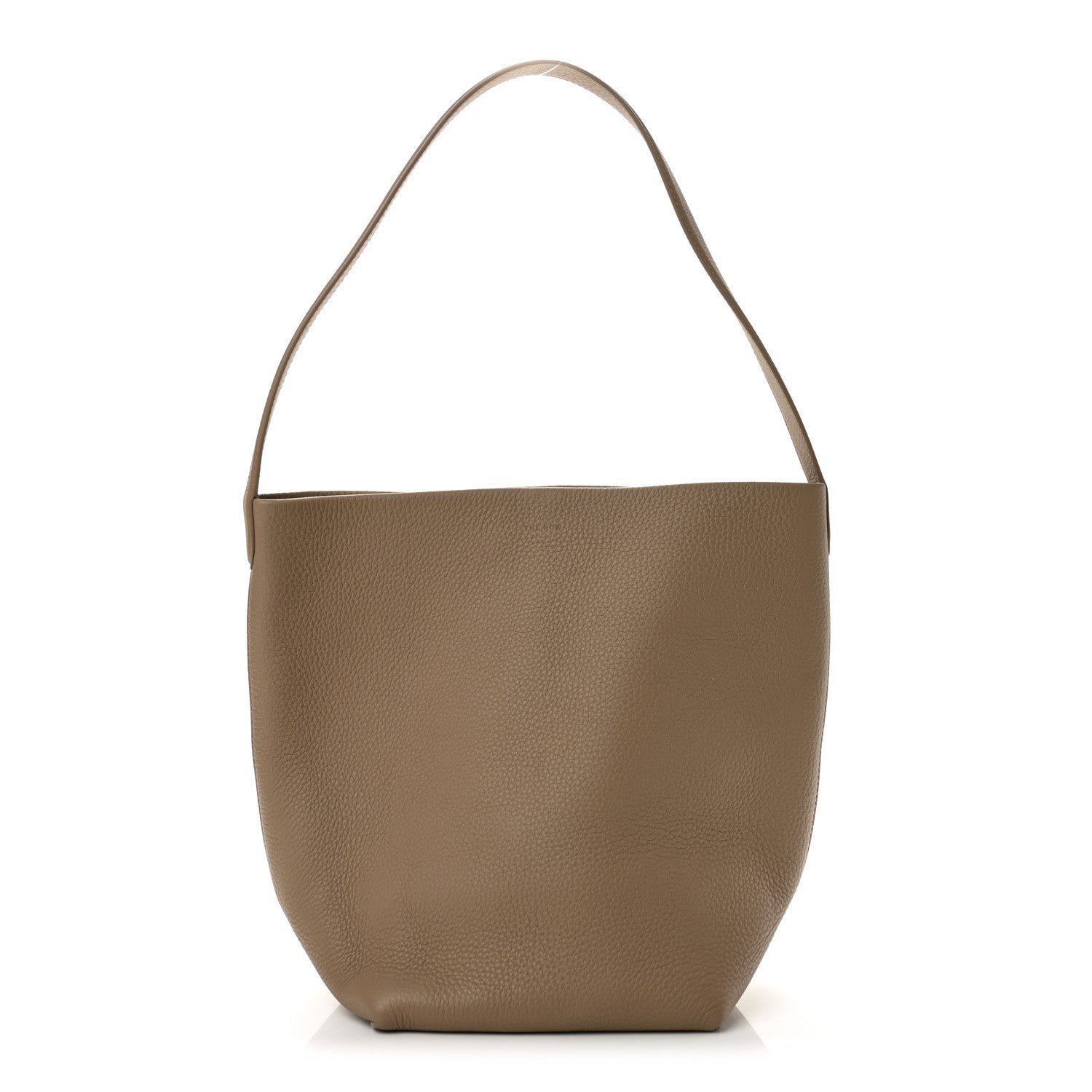 The Row Polished Saddle Calfskin Medium N/S Park Tote Acajou