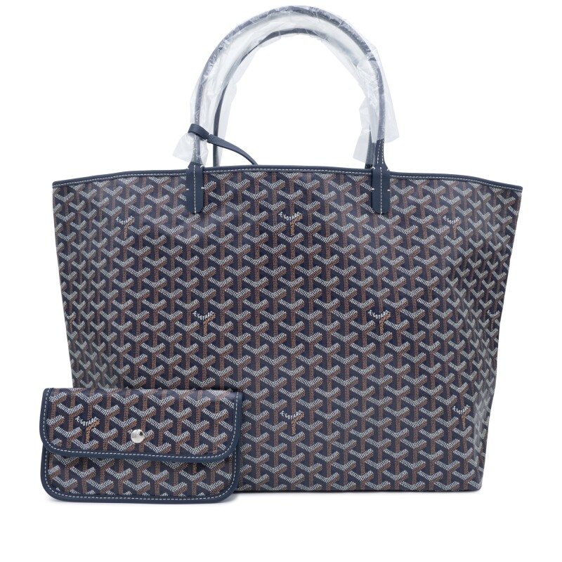 Navy Goyardine Canvas and Chevroches Calfskin Saint Louis GM Bag
