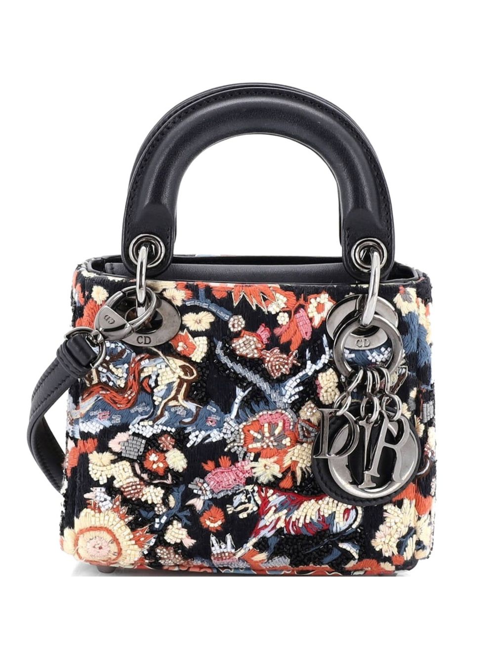 Lady Dior Bag Beaded Embroidered Leather Micro satchel