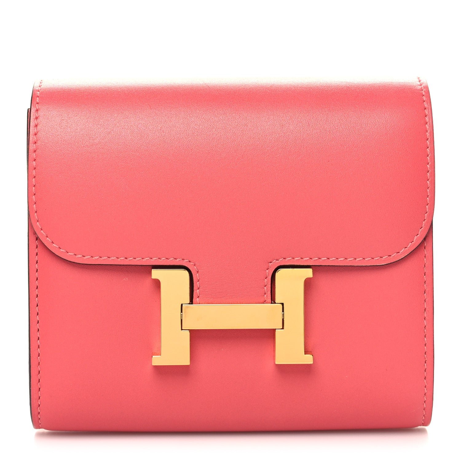 Hermes Allegro Constance Compact Passant Glow Wallet Rose Lipstick