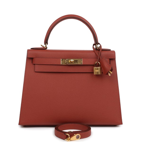Hermes Hermes Kelly Sellier 28 Rouge Venitien Epsom Gold Hardware