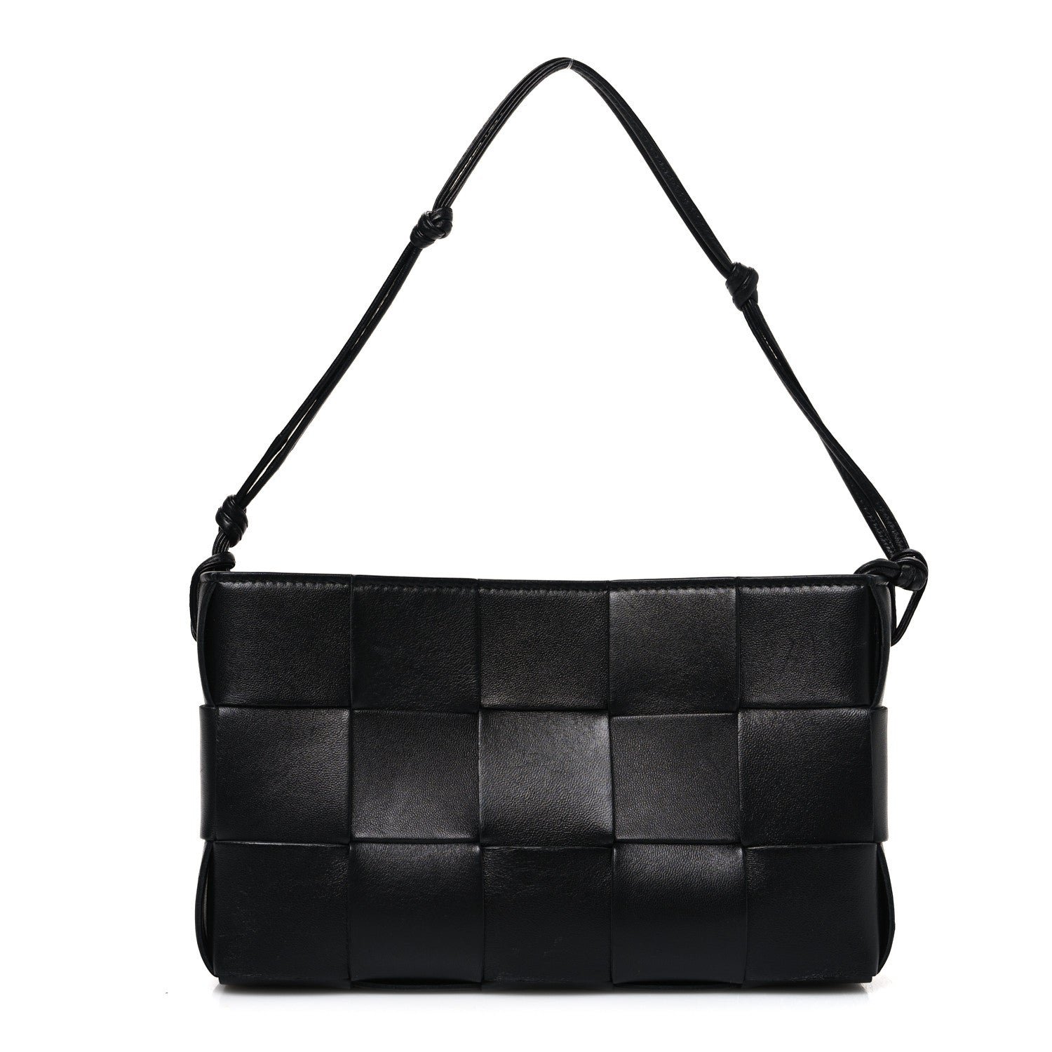 Bottega Veneta Calfskin Maxi Intrecciato Cassette Pouch On Strap Black