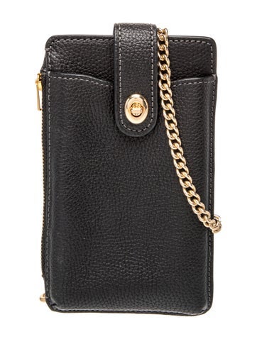 Leather Turnlock Chain Phone Small