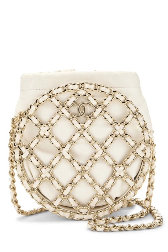 White Round Caged Chain Around Crossbody