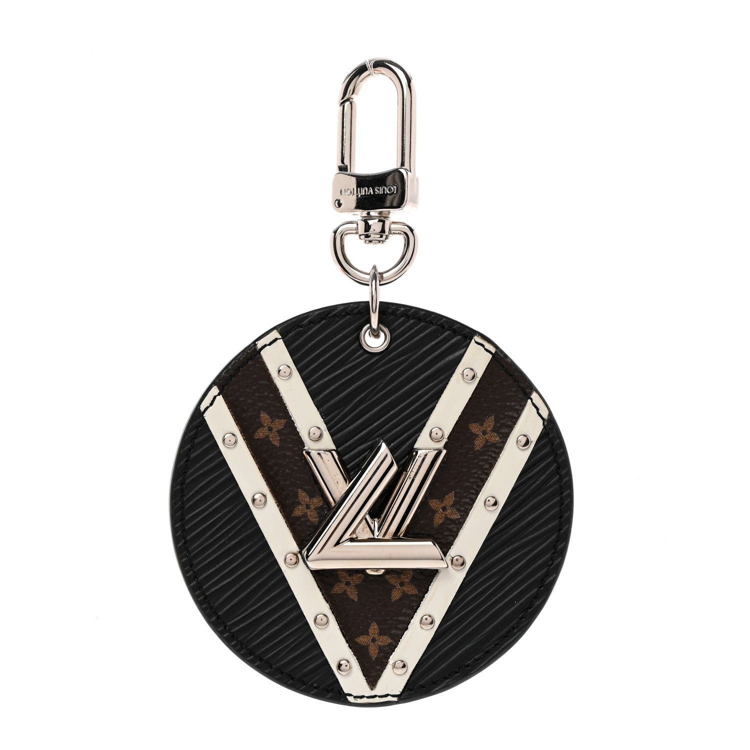 Louis Vuitton Epi Monogram Studded Twist Bag Charm Key Ring Black
