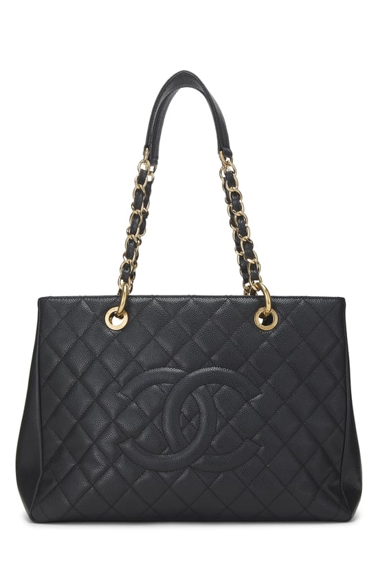 Black Quilted Caviar Grand Shopping Tote (GST)