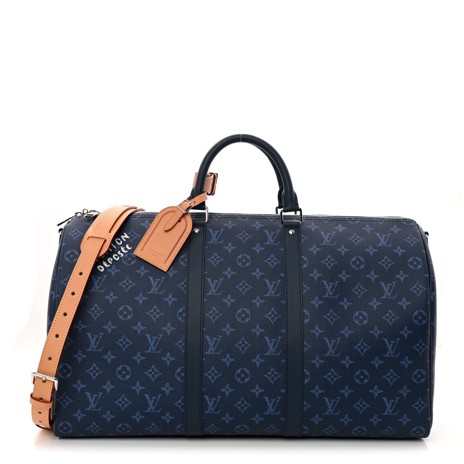 Louis Vuitton Monogram Heritage Keepall Bandouliere 50 Ocean Blue