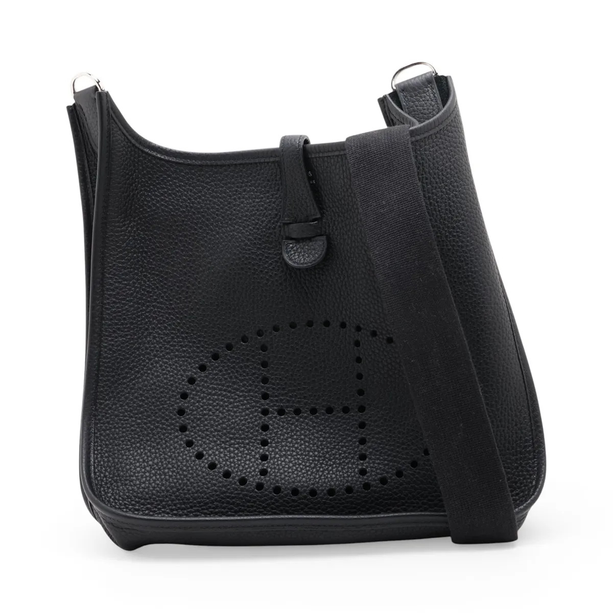 Hermès evelyn 1 29 PM Taurillon Clemence Black Silver Metal Fittings