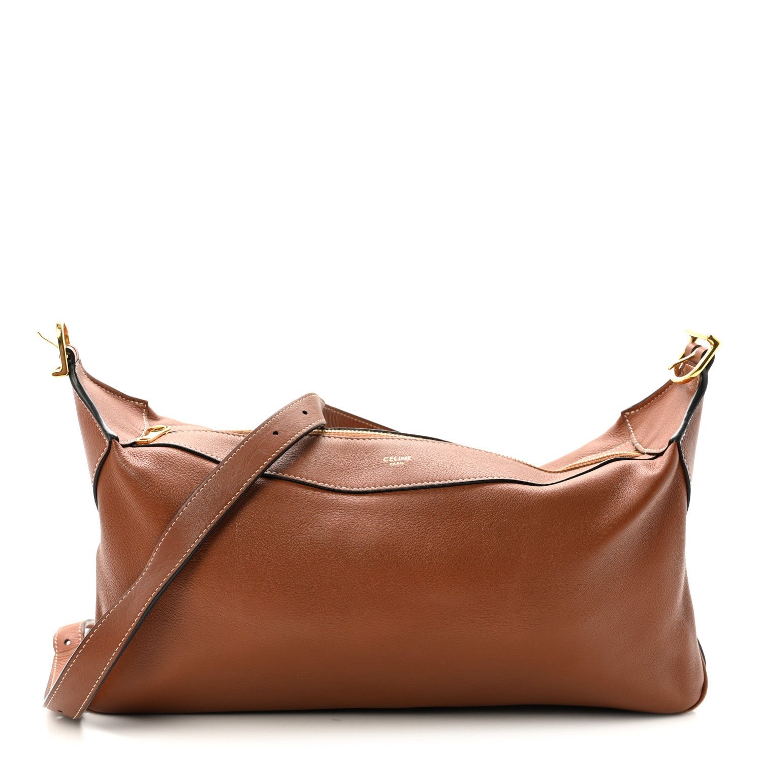 Celine Supple Calfskin Medium Romy Shoulder Bag Tan