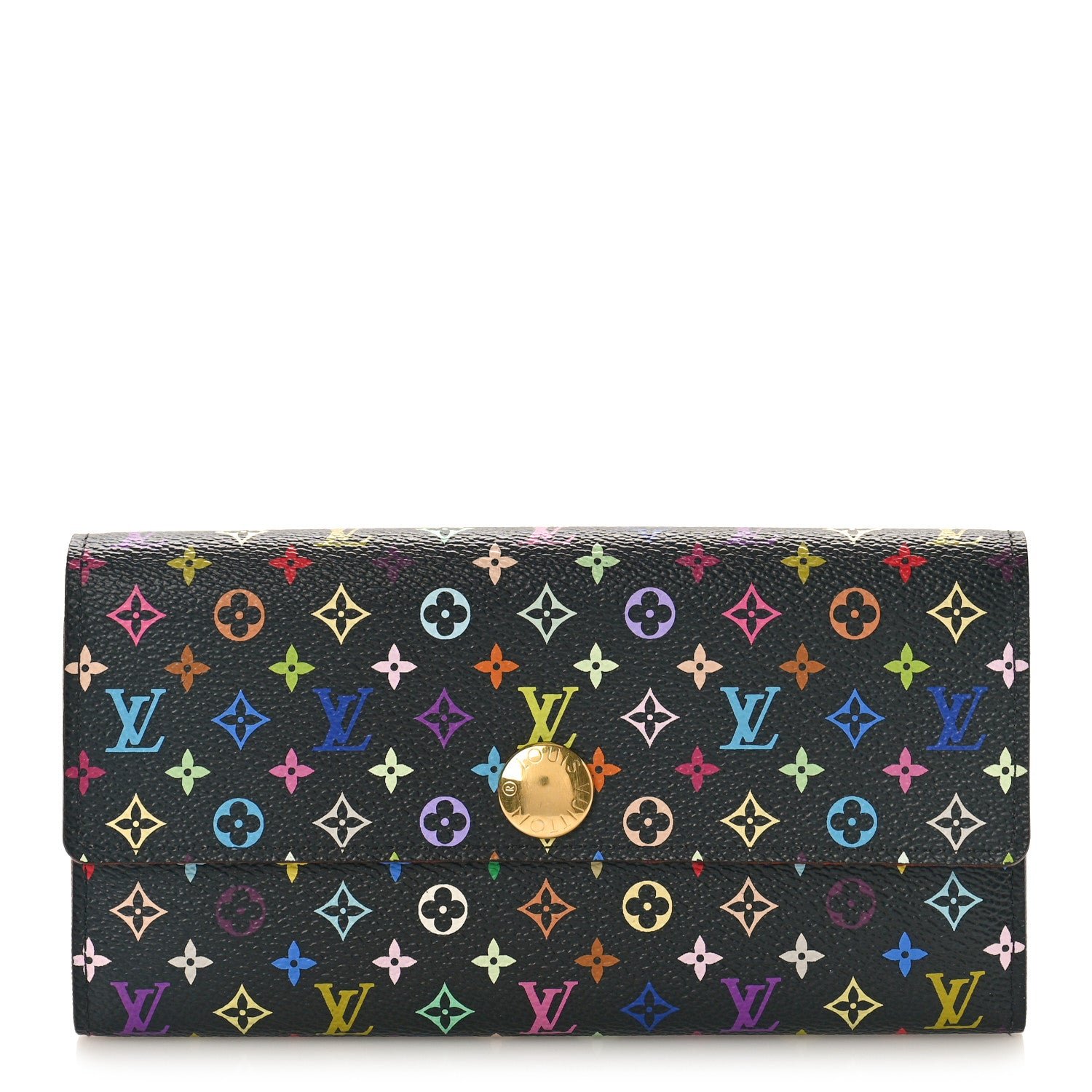 Louis Vuitton Monogram Multicolor Sarah Wallet Black Violet