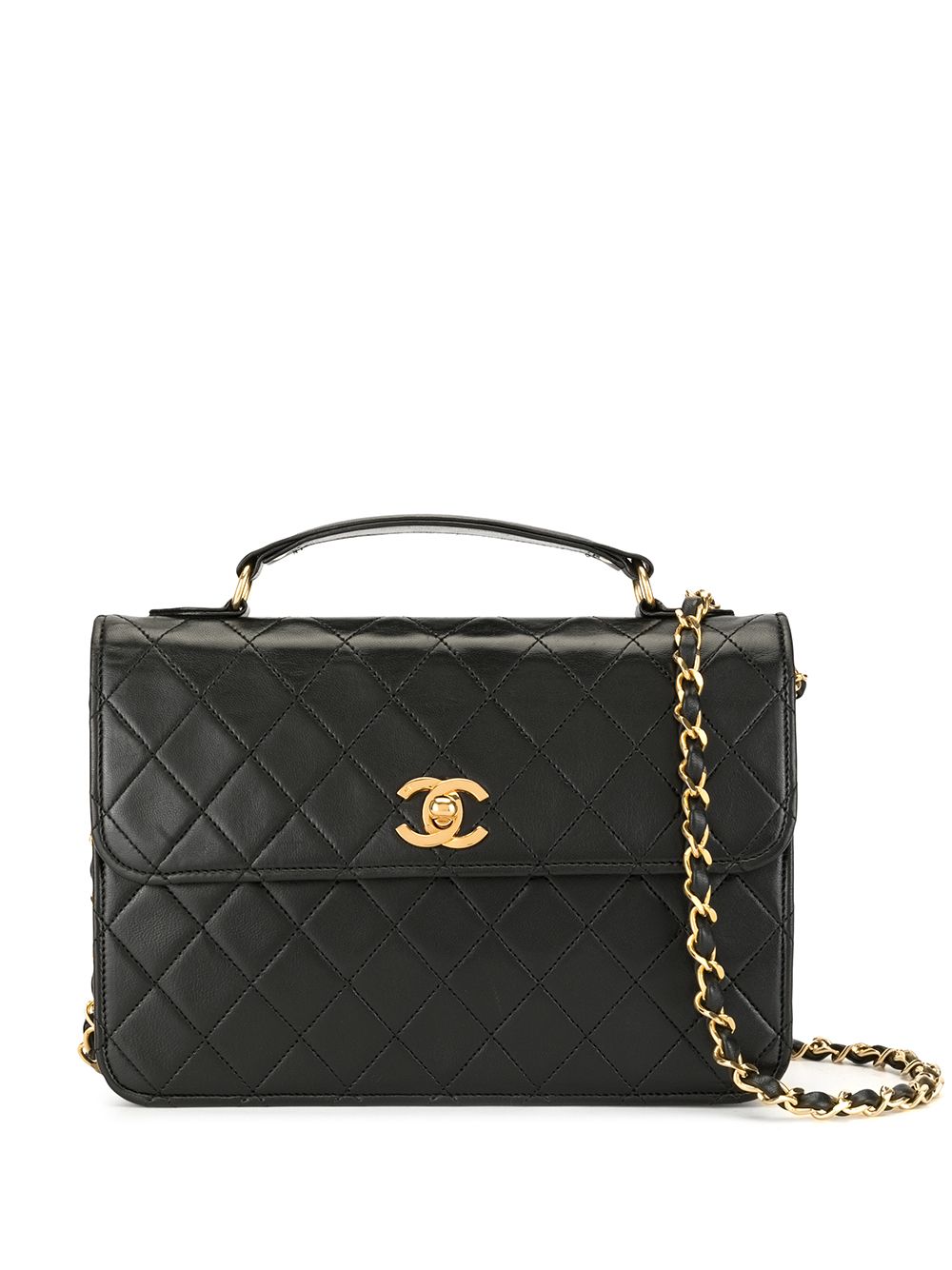 1990s CC diamond-quilted 2way bag