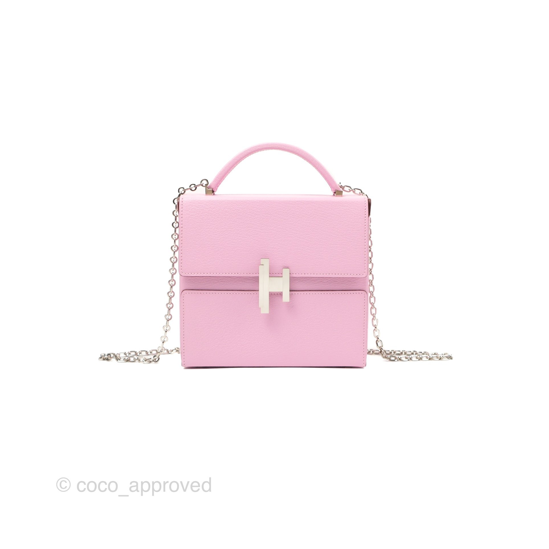 Hermès Cinhetic Box Bag Mauve Sylvestre Chevre Mysore Palladium Hardware