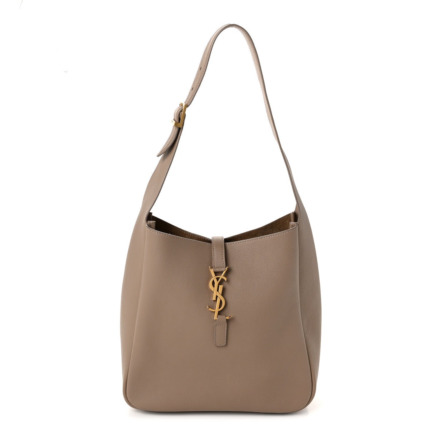 Saint Laurent Smooth Calfskin Small Le 5 A 7 Soft Hobo Dusty Grey