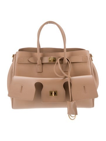 Balenciaga Leather Bel Air Tote Bag Medium