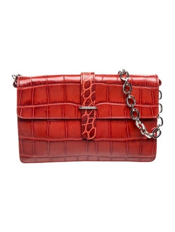 Embossed Leather Shoulder Bag Small