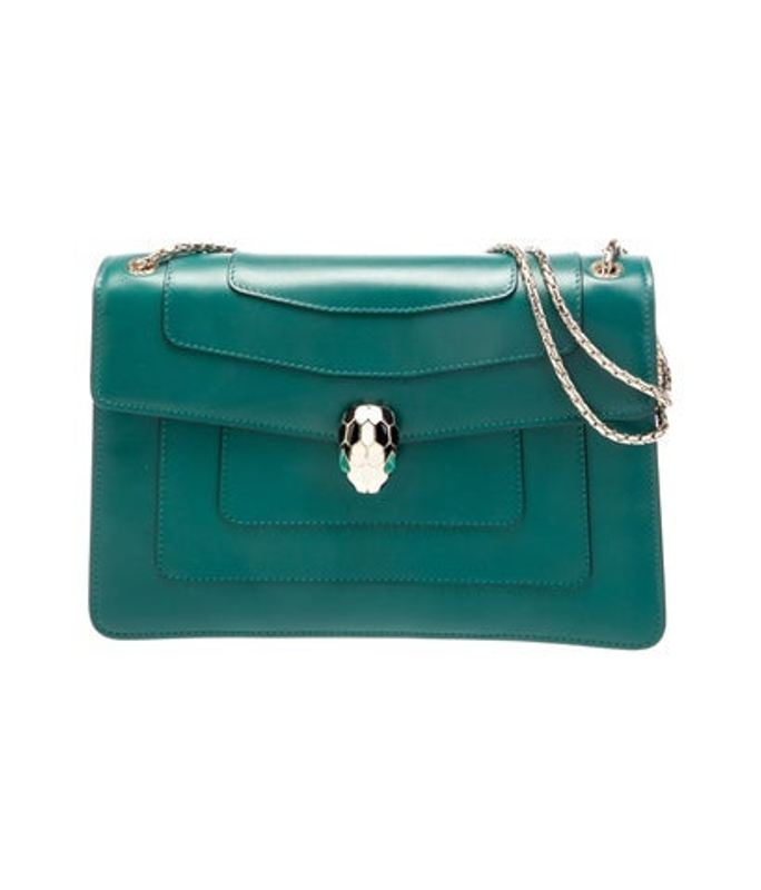 Bvlgari Leather Bulgari Calfskin Serpenti Forever Shoulder Bag Emerald Green