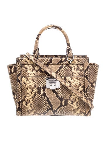 Embossed Leather Top Handle Bag