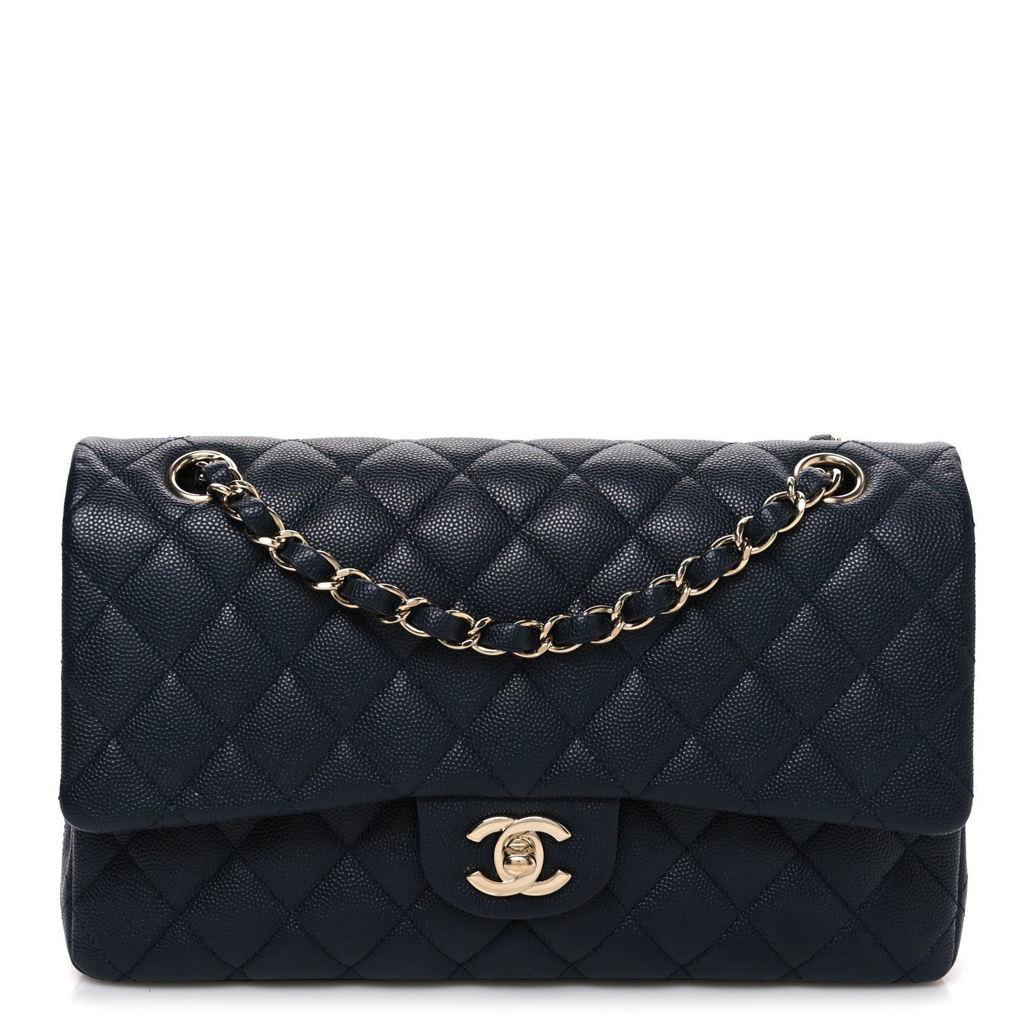 Chanel Caviar Quilted Medium Double Flap Navy