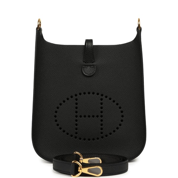 Hermes Evelyne Sellier TPM Black Epsom Gold Hardware