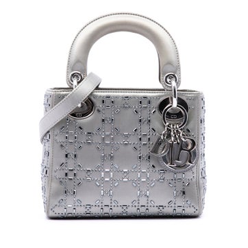 Mini Satin Cannage Crystal Embellished Lady Dior