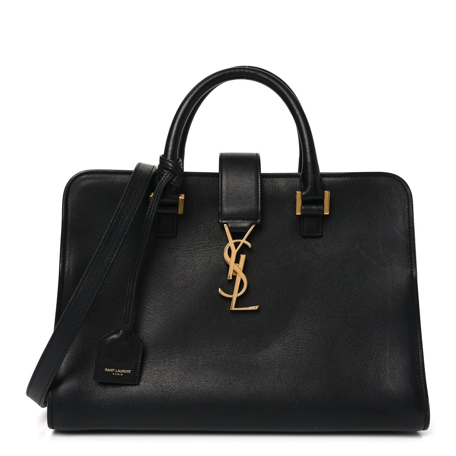 Saint Laurent Calfskin Monogram Baby Cabas Black
