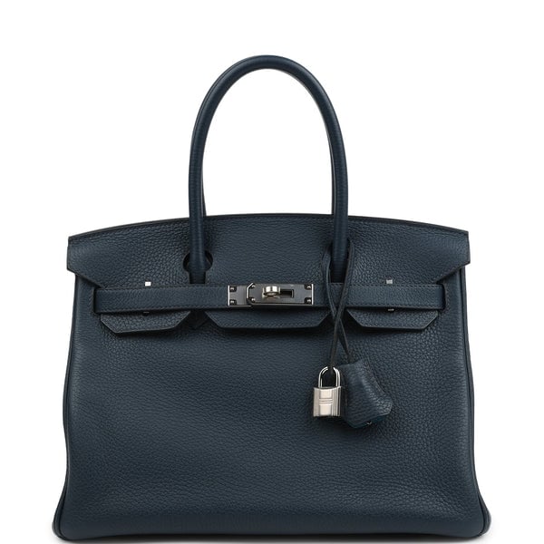 Hermes Hermes Birkin 30 Bleu De Prusse Verso Clemence Palladium Hardware