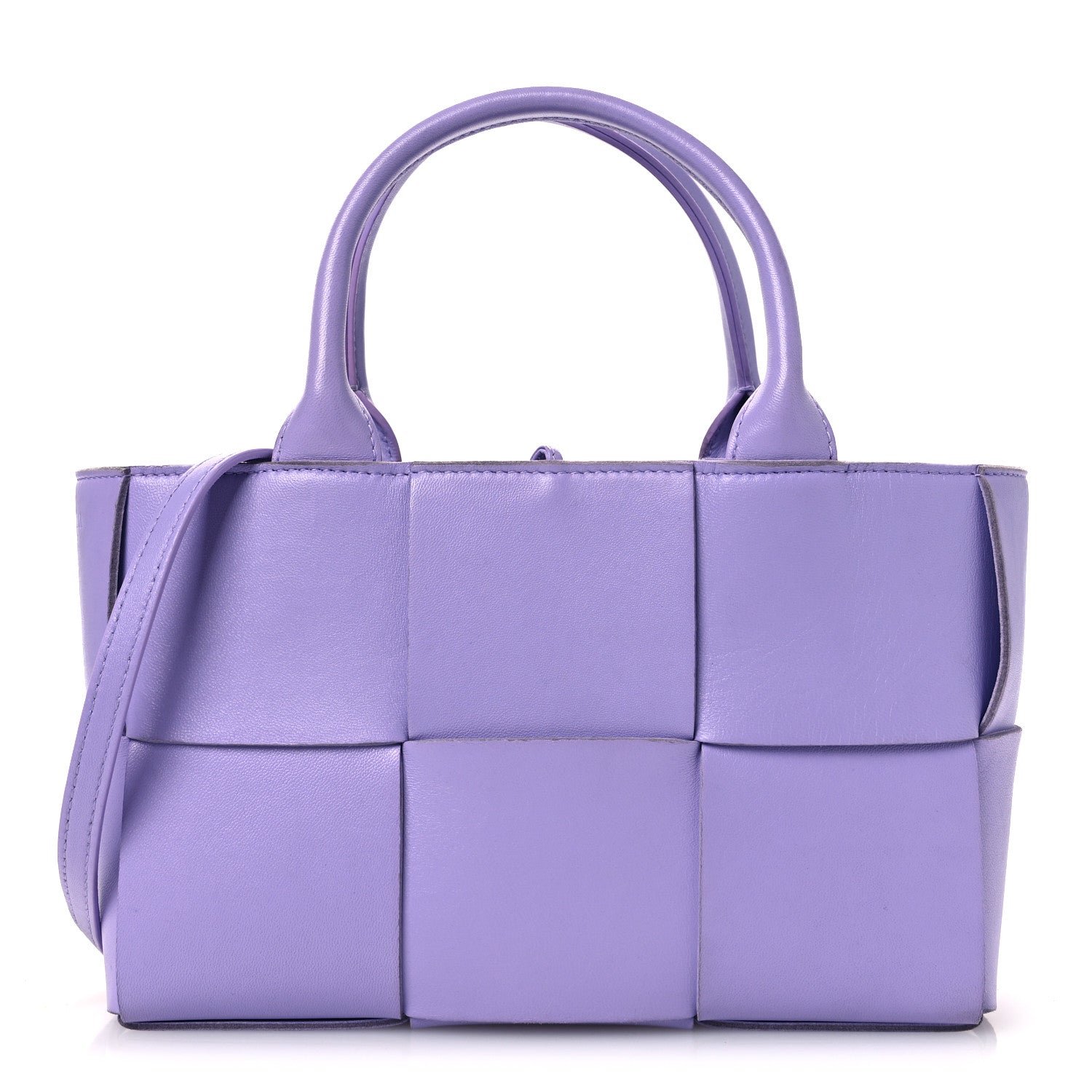 Bottega Veneta Calfskin Maxi Intreccio Mini Arco Tote Wisteria