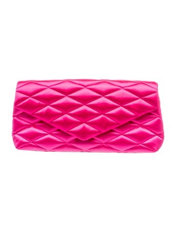 Saint Laurent Satin Sade Puffer Envelope Clutch Large