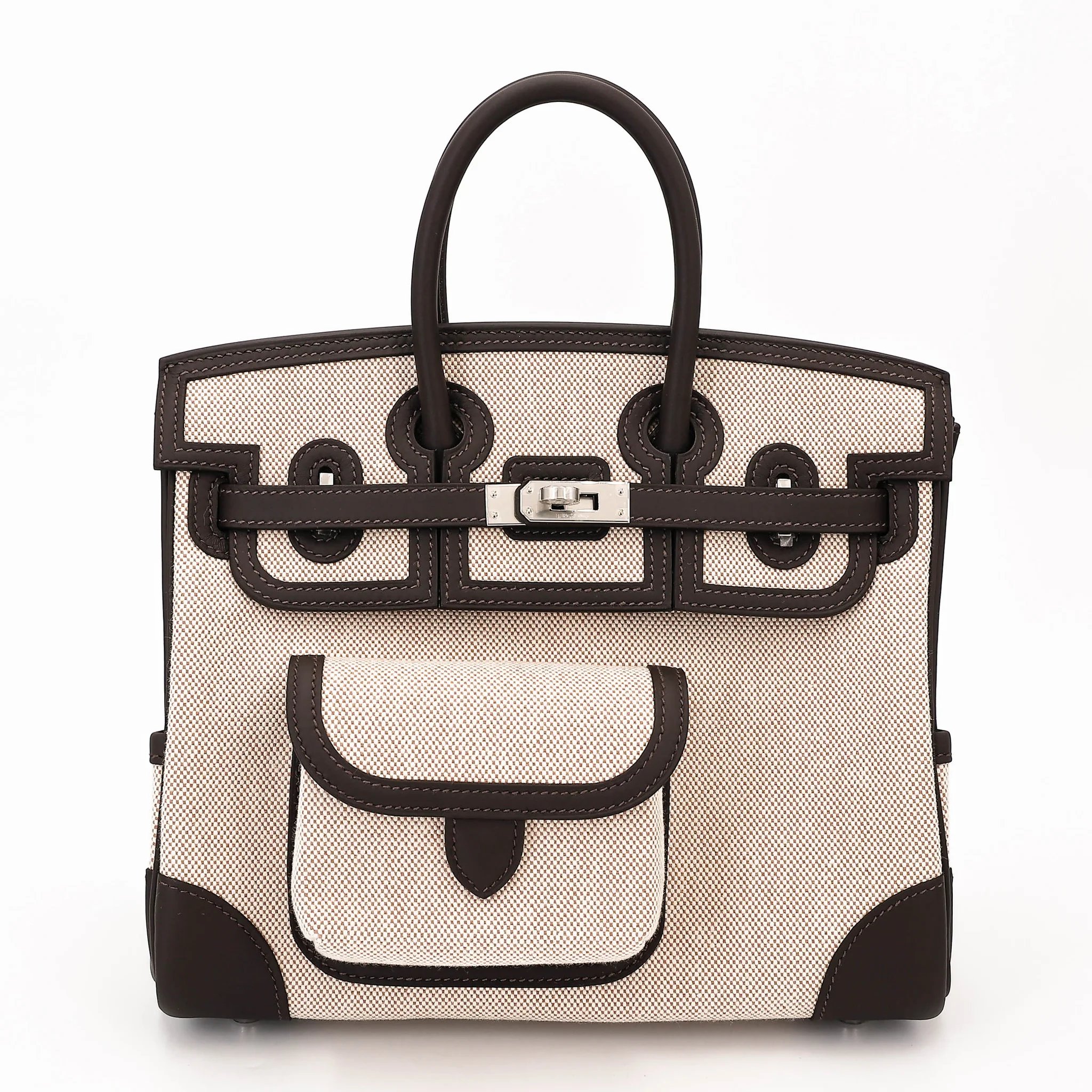 Hermes Limited Edition Birkin Cargo 25 Bai Brun（T3） Swift Toile H canvas Palladium hardware G (2026)