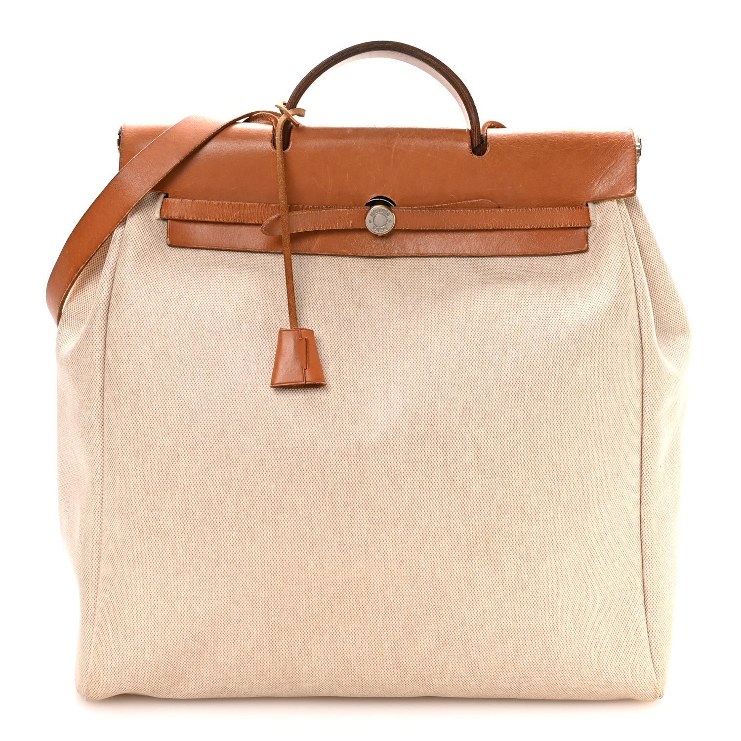 Hermes Toile Vache Calfskin Herbag 40 GM Natural