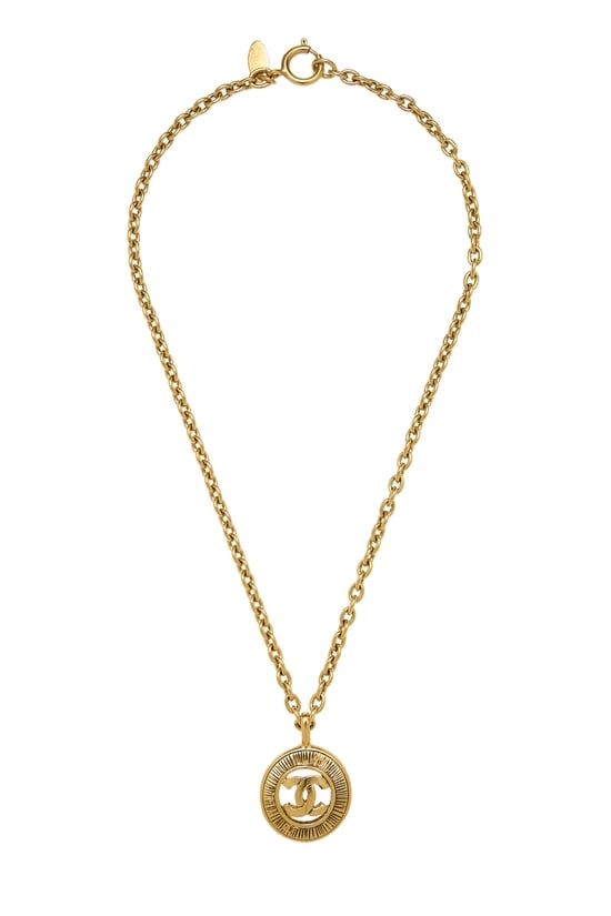 Gold 'CC' Sunburst Necklace Small