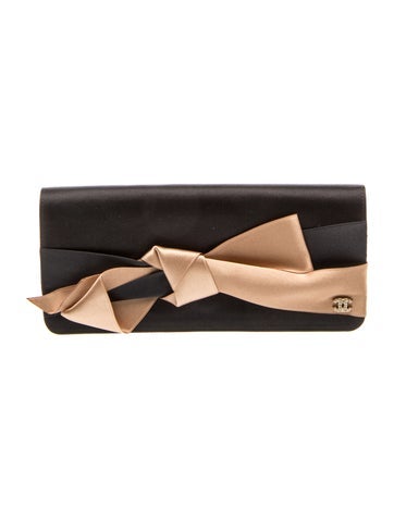 Satin CC Bow Clutch