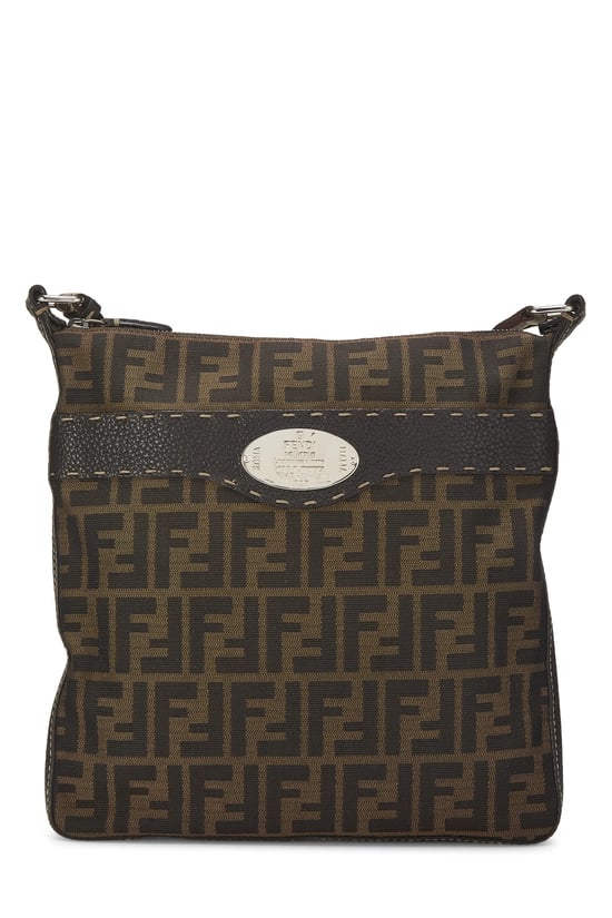 Brown Zucca Canvas Selleria Vertical Messenger Small