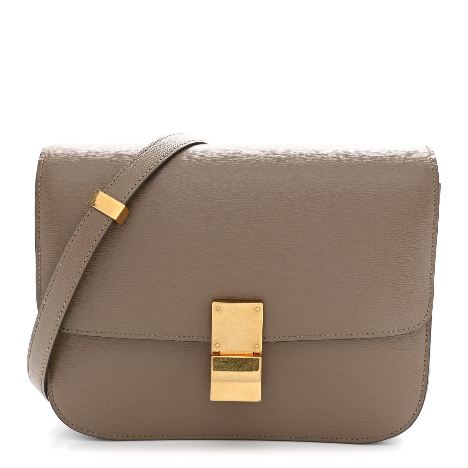 Celine Liege Calfskin Medium Classic Box Flap Bag Souris