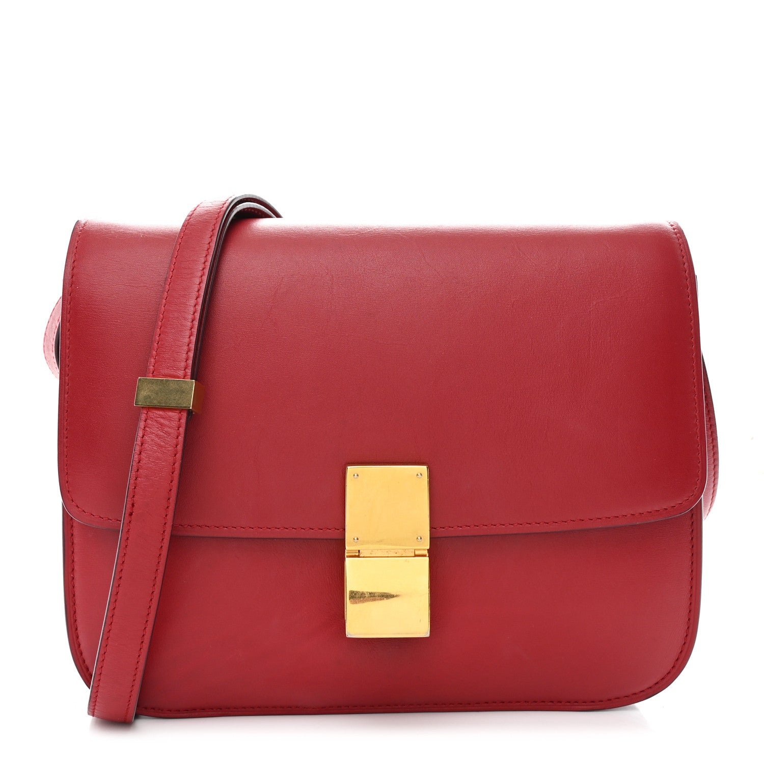 Celine Celine Box Calfskin Medium Classic Box Flap Bag Red