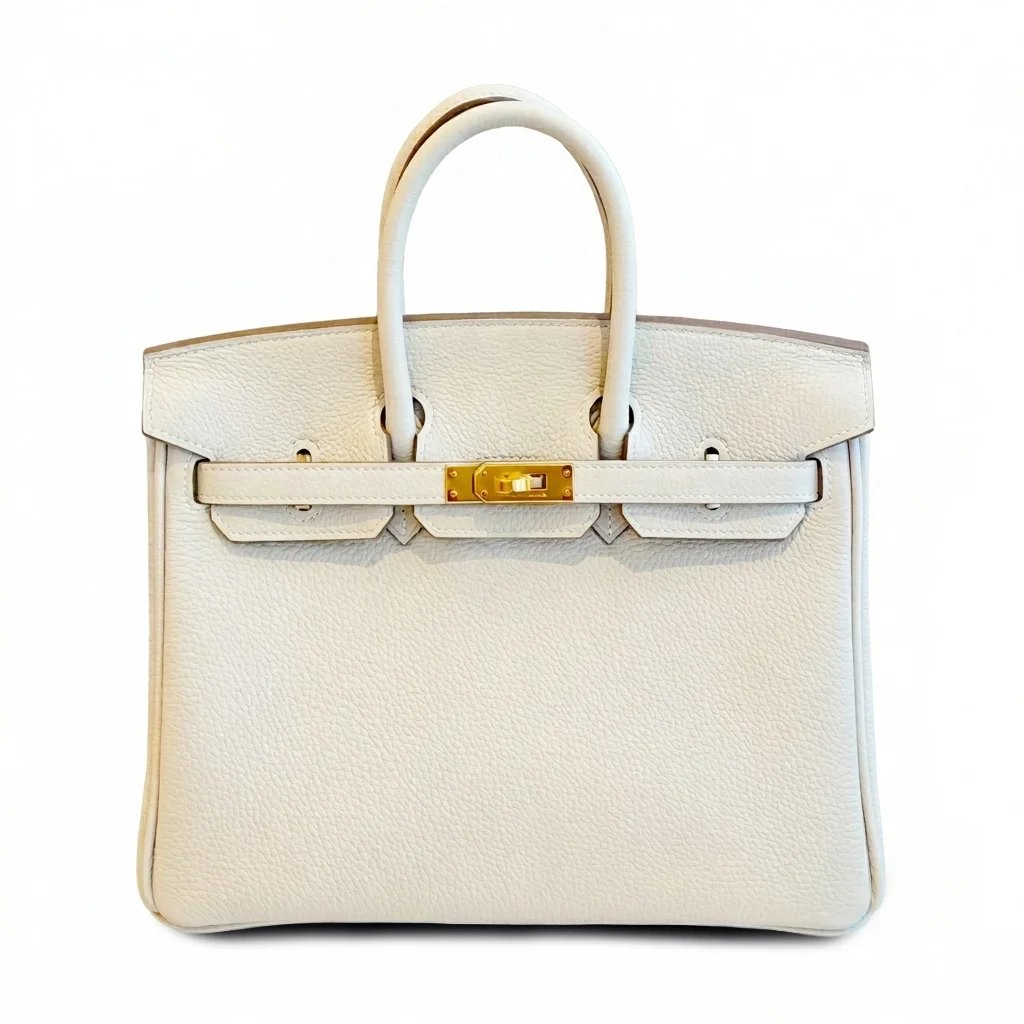 Brand New ( Rank N ) HERMÈS Birkin 25 Craie (10) Togo Gold hardware K (2025)