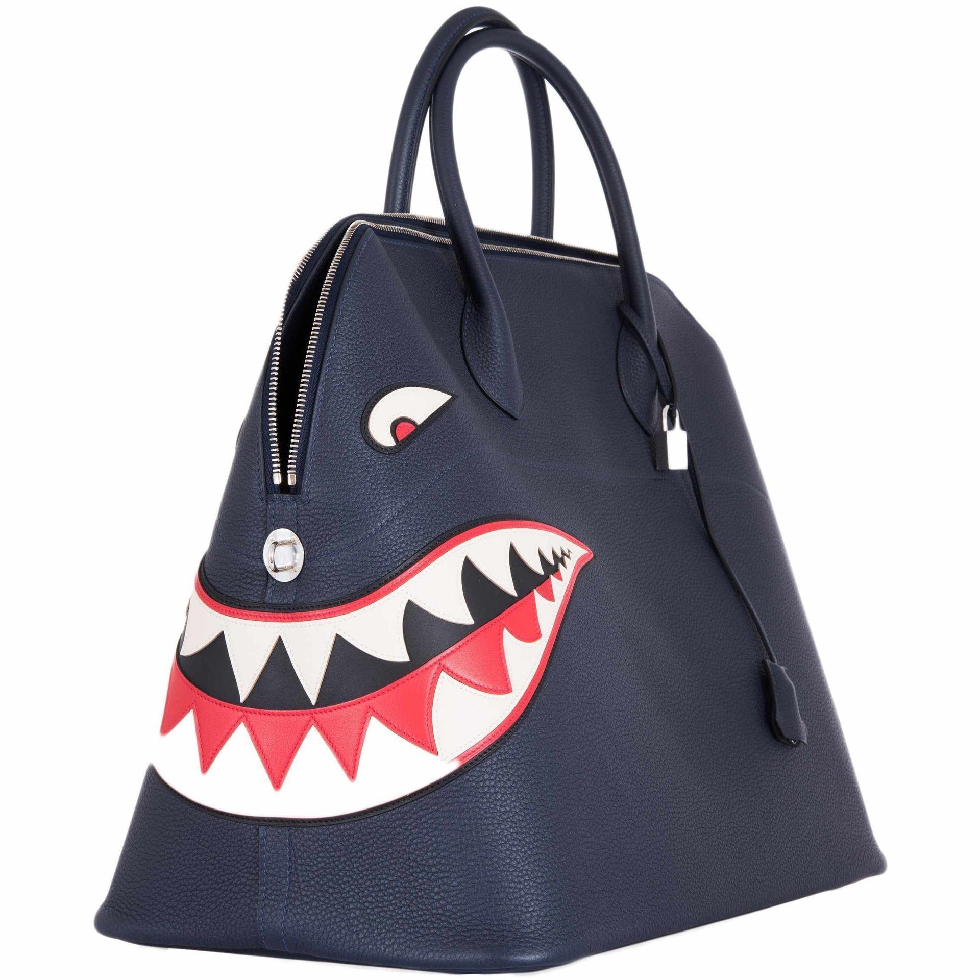Hermes Hermès Bolide Shark 45 Bleu Nuit Togo Palladium Hardware