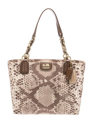 Coach Embossed Python Tote