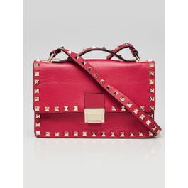 Valentino Valentino Pink Leather Rockstud Small Flap Crossbody Bag