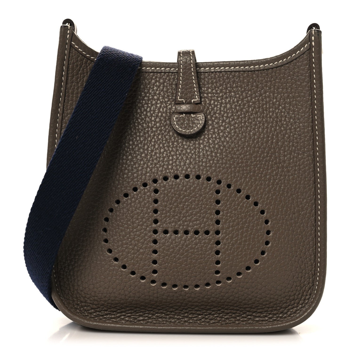Hermes Taurillon Clemence Amazone Evelyne TPM Etoupe Bleu Indigo