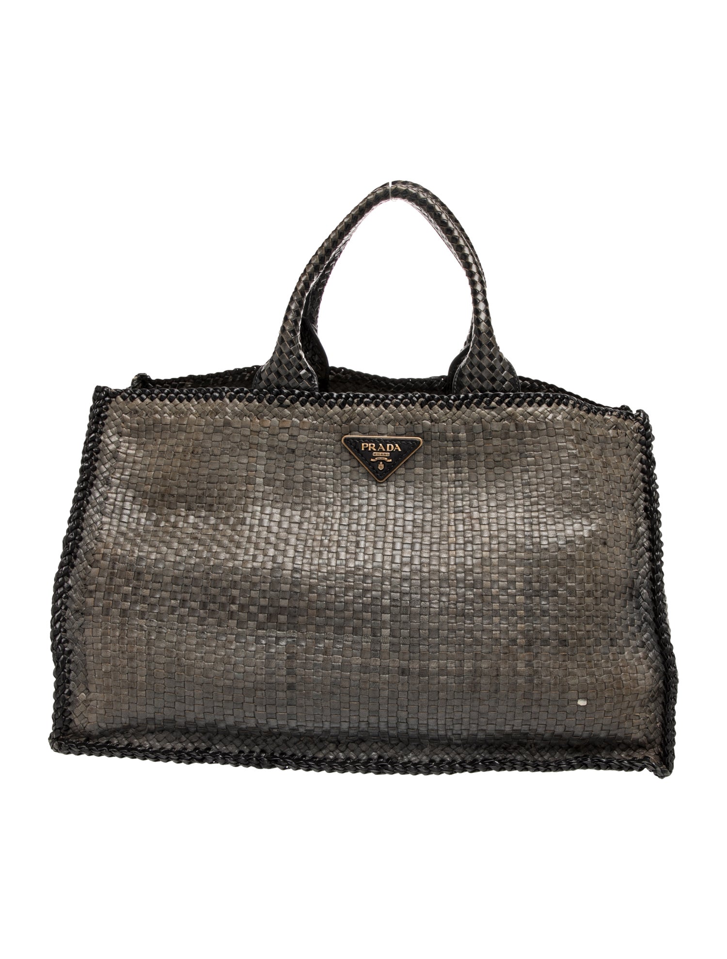 Enameled Metal Triangle Top Handle Bag